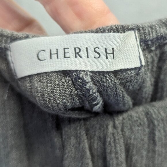Cherish Size Large Off-Shoulder Gray Tie-Front - Picture 2 of 16